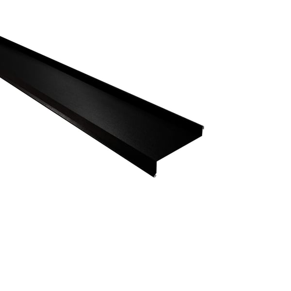 Vensterbank uit staal, Zwart RAL 9005, 0,50 mm, schuin van boven