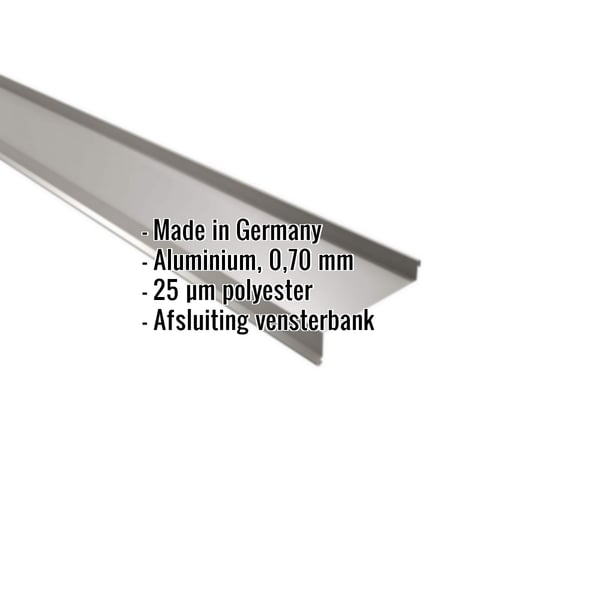 Vensterbank | 5 cm x 11,5 cm x 4 cm x 2,00 m | Aluminium 0,70 mm | 25 µm Polyester | 9007 - Grijs aluminiumkleurig