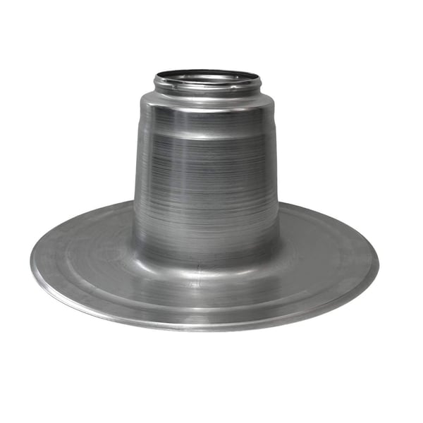 Platdak ontluchter van DACHPROTECT, zilver-metallic aluminium onderdeel met brede flens
