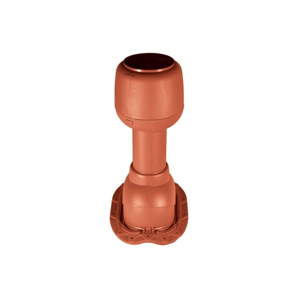 Weckman ontluchtingspijp met grondplaat van kunststof in terracotta, hoofdaanzicht