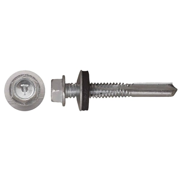 Verzinkte schroeven | Voor montage dal op stalen constructie | 5,5 x 32 mm D14 | Grafietzwart