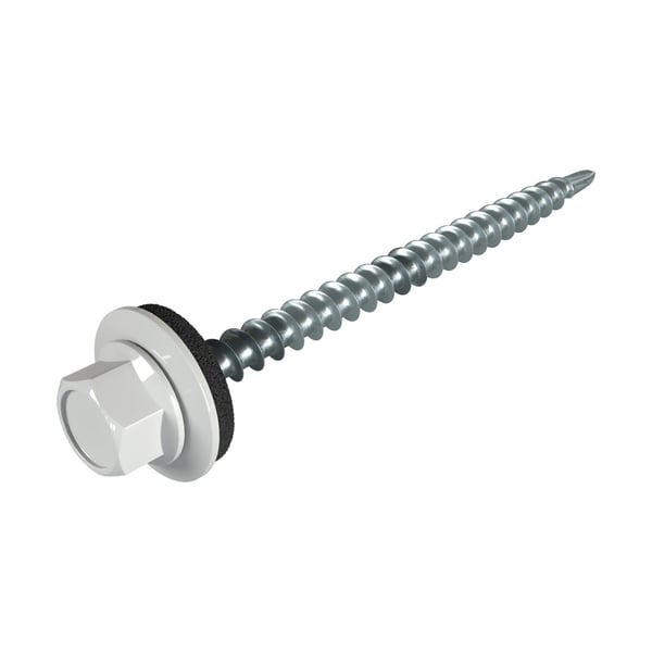 Verzinkte schroef Zilver-Metallic met zeskantkop en afdichting, hoofdaanzicht