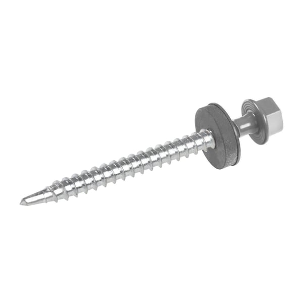 Verzinkte schroef met zeskantkop en afdichtring, aluminiumgrijs (RAL 9007), voor damwandplaat