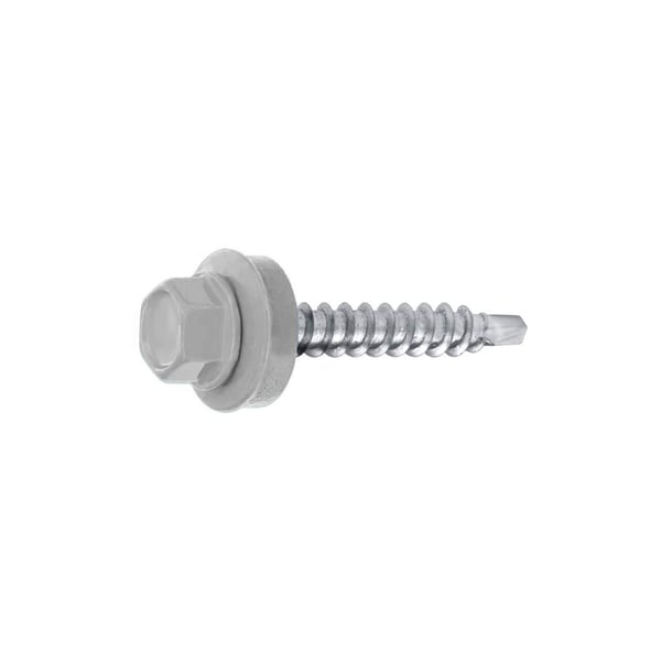 Verzinkte schroef, zeskantkop met afdichtring, Zilver-Metallic RAL 9006, hoofdweergave