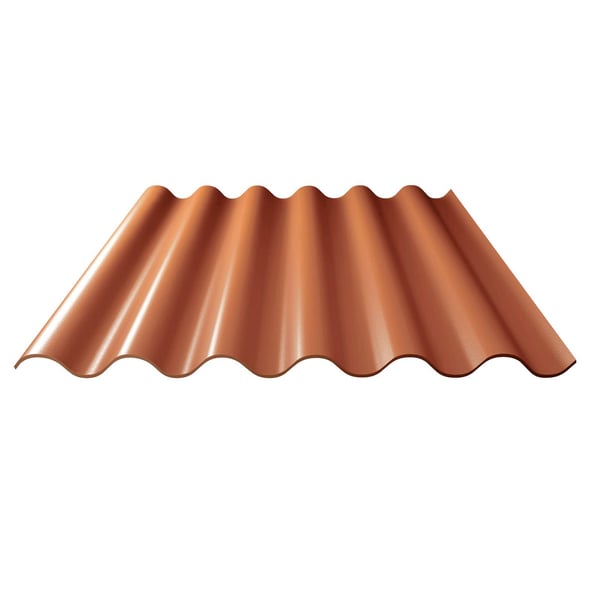 Vezelcement golfplaat 6,00 mm terracotta, hoofdweergave