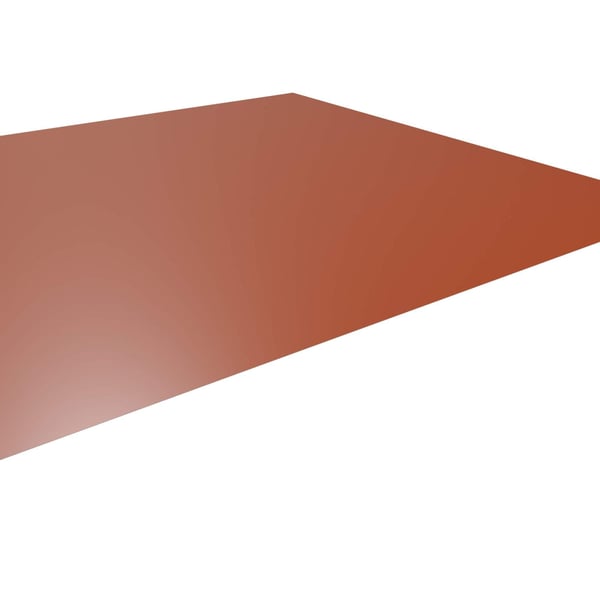 Vlakke plaat koperbruin (RAL 8004) 0,40 mm, schuin van bovenaf