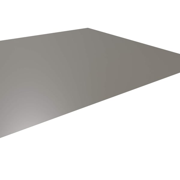 Vlakke plaat staal 0,50 mm RAL9007, hoofdaanzicht van de grijze, polyester gecoate plaat