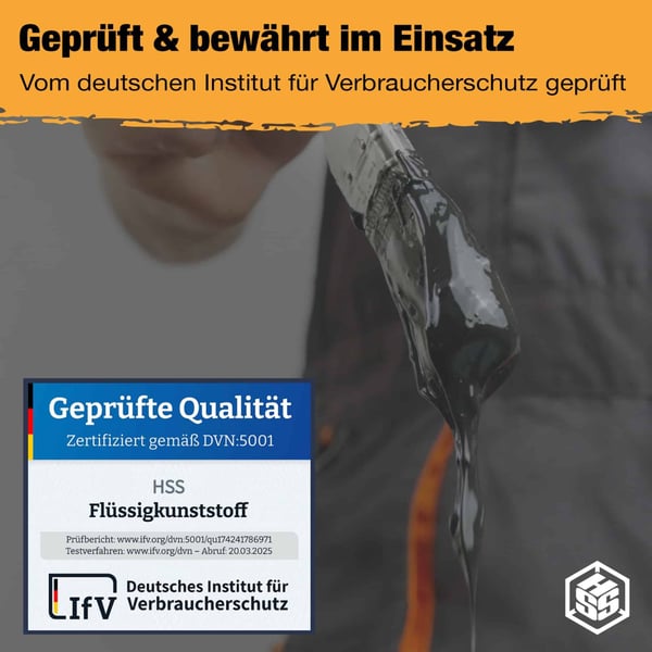 Geteste kwaliteit van HSS vloeibaar kunststof door het Duitse Instituut voor Consumentenbescherming