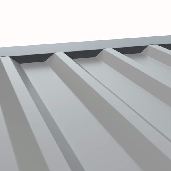Tandplaat ongeperforeerd, antracietgrijs RAL 7016, 0,75 mm staal, detail van de profielvorm