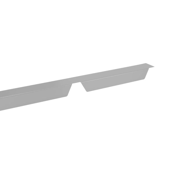 Tandplaat ongeperforeerd, Zilver-Metallic RAL 9006, zijaanzicht van het profiel