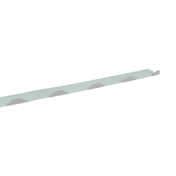 Tandplaat ongeperforeerd, Zilver-Metallic, 0,75 mm, schuin van boven, lange rand met tandprofiel