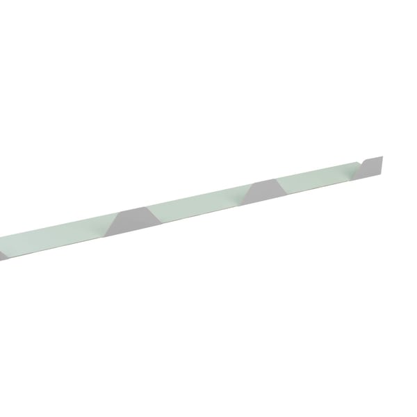 Tandplaat ongeperforeerd, Zilver-Metallic RAL 9006, detail bovenaanzicht, 0,75 mm staal