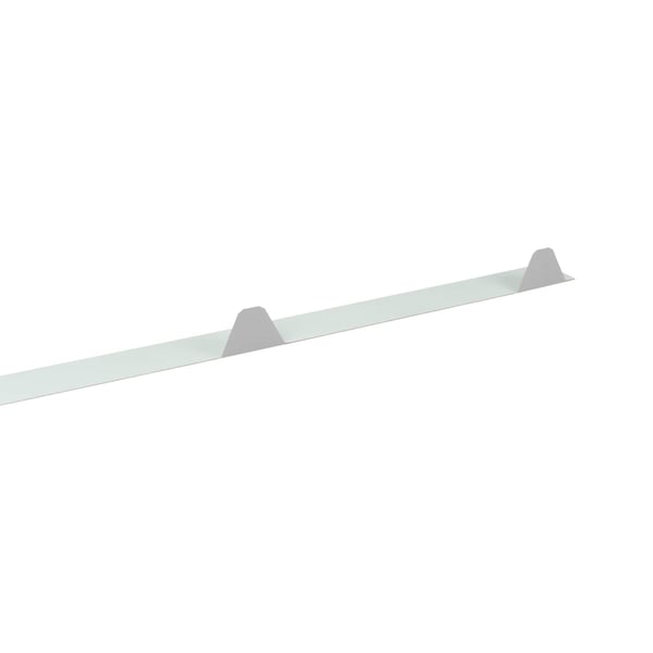 Tandplaat onperforeerd van staal 0,75 mm in Zilver-Metallic (RAL 9006) detailweergave