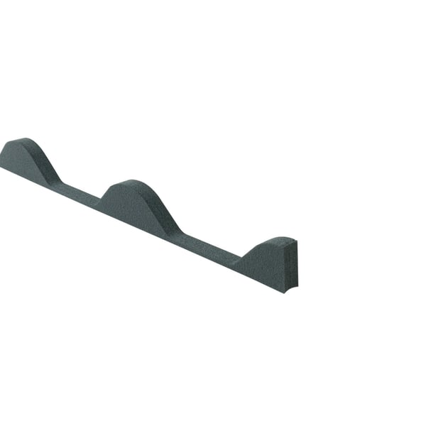 Profielvuller van zwart schuim, golfvormig, 2,50 cm dik, hoofdaanzicht