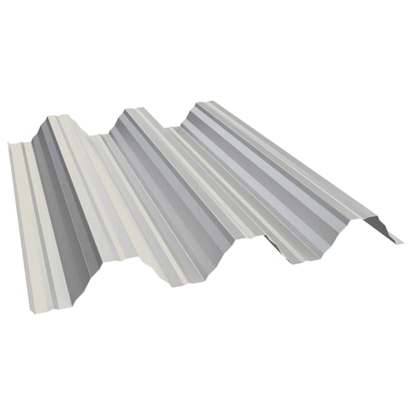 Damwandplaat T92P dak Grijswit (RAL 9002) van 0,50 mm staal, 25 µm polyester coating