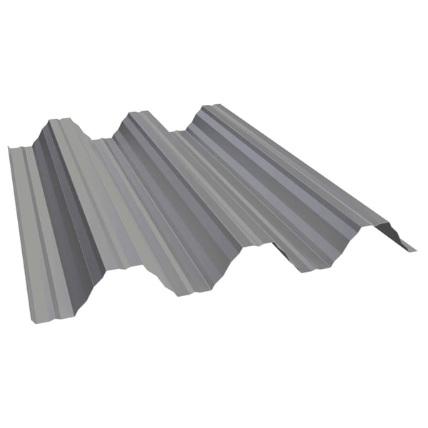 Damwandplaat T92P dak, 0,50 mm staal, grijs aluminiumkleurig RAL9007, 25 µm polyester