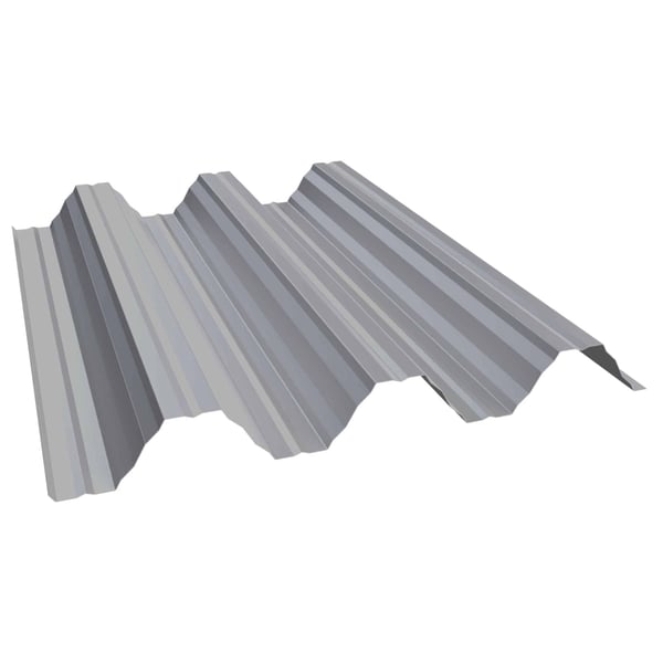 Damwandplaat T92P dakplaat Zilver-Metallic, 0,75 mm staal, 25 µm polyestercoating, hoofdaanzicht