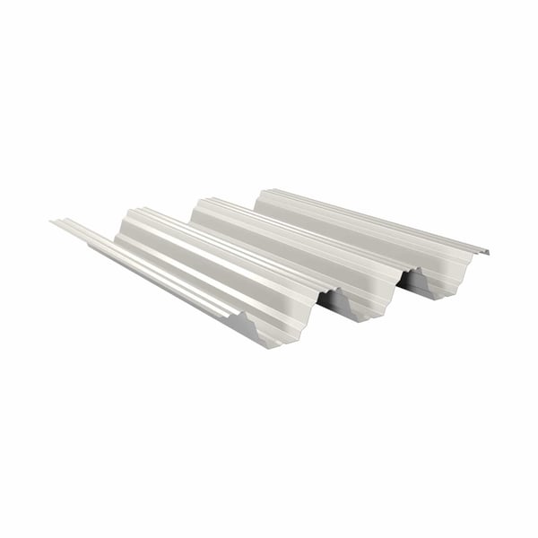 Damwandplaat TP104 dak, Grijswit (RAL 9002), 0,65 mm staal, 25 µm polyestercoating, hoofdweergave