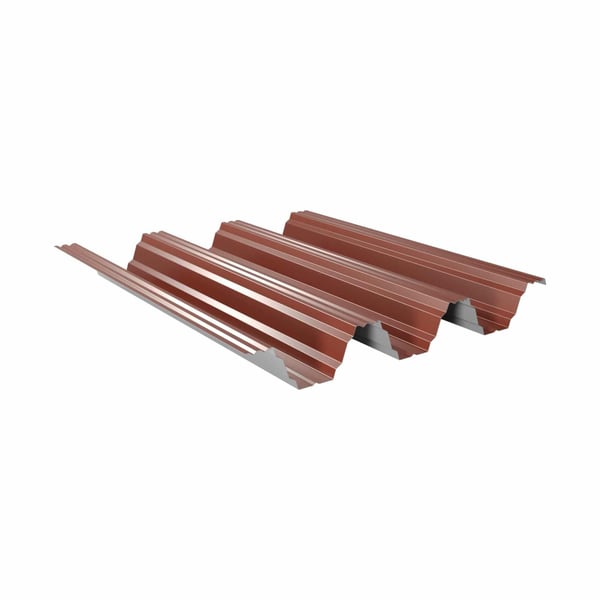 Damwandplaat TP104 dakplaat Roodbruin (RAL 8012) van 0,75 mm staal, 25 µm polyester coating
