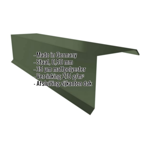 Windveer uit staal, 0,50 mm, matpolyester coating, Groen (RAL 6020), met ingebedde productgegevens