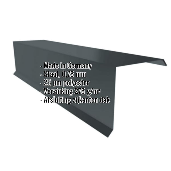 Gevelpan uit staal 0,75 mm, Antracietgrijs RAL 7016, met ingebedde productdetails