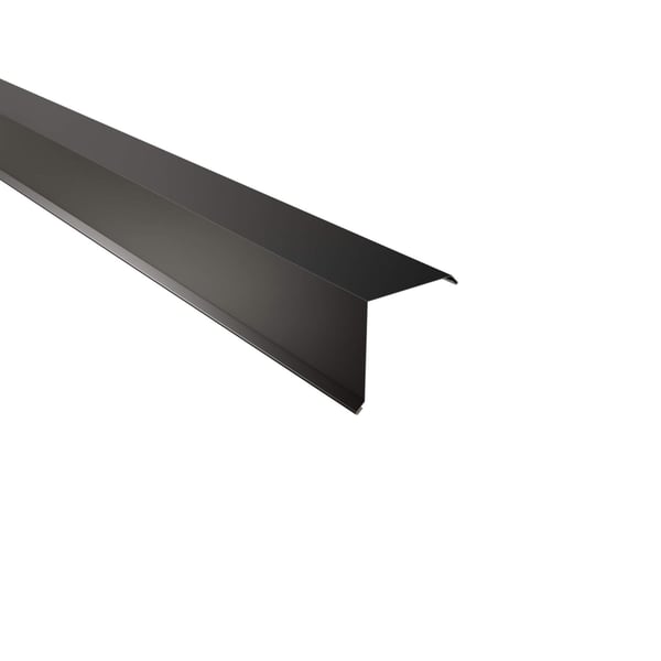 Windveer Gitzwart (RAL 9005) van staal, 0,50 mm, hoofdaanzicht