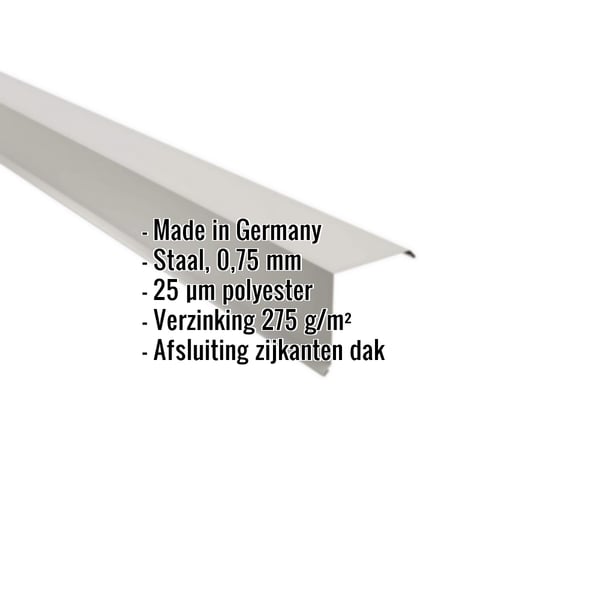 Windveer Zilver-Metallic, 0,75 mm staal, met ingebedde productgegevens