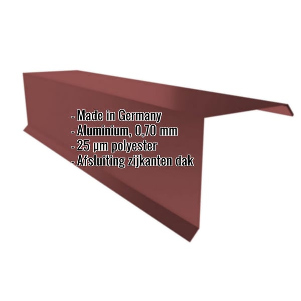 Windveer Aluminium Roodbruin RAL 8012 met ingebouwde gegevens Made in Germany, 0,70 mm, 25 µm polyester