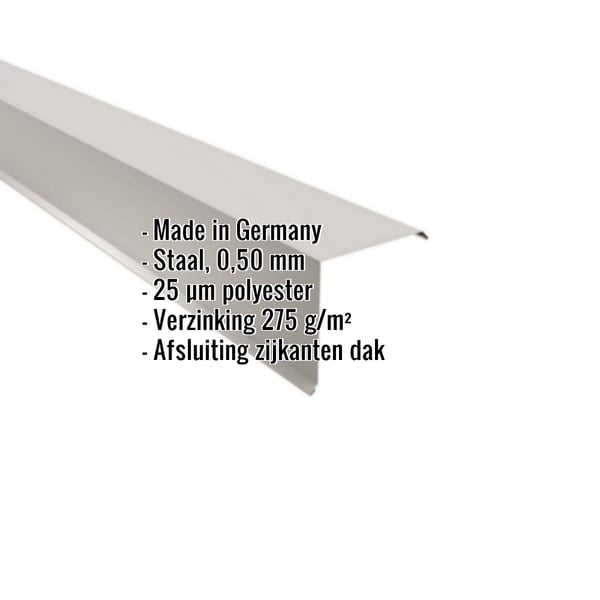 Windveer uit staal, 0,50 mm, Lichtgrijs RAL 7035, met ingebedde productgegevens
