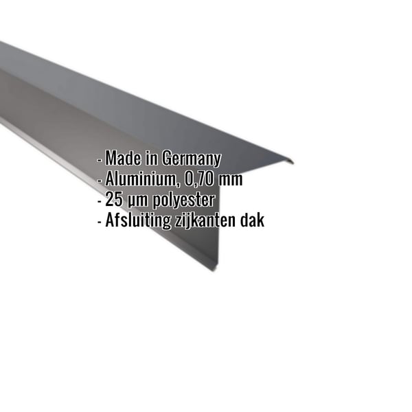 Gevelhoek Aluminium 0,70 mm Antracietgrijs met ingebedde productgegevens