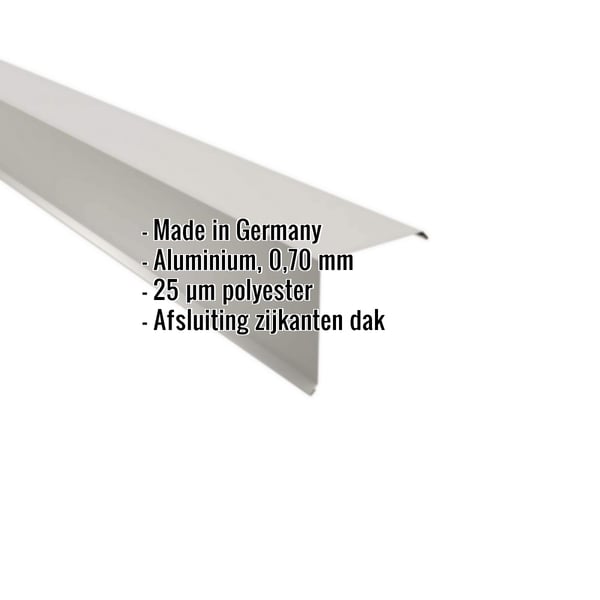 Windveer aluminium Zilver-Metallic, 0,70 mm, met ingebedde productinformatie