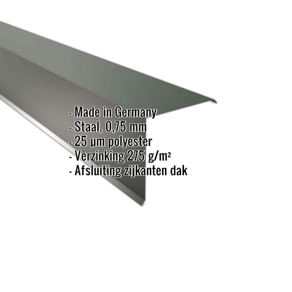 Windveer Chroomoxydegroen, 0,75 mm staal, 25 µm polyester, met ingebedde specificaties