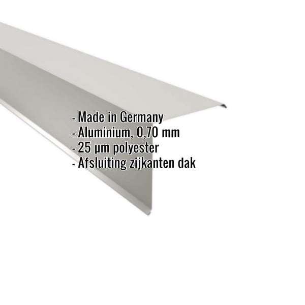 Gevelhoek Aluminium Zilver-Metallic, 0,70 mm dikte, met ingebedde productgegevens