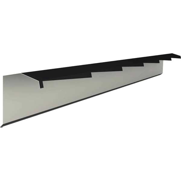 Windveer Gitzwart RAL 9005, 0,50 mm staal, zijaanzicht