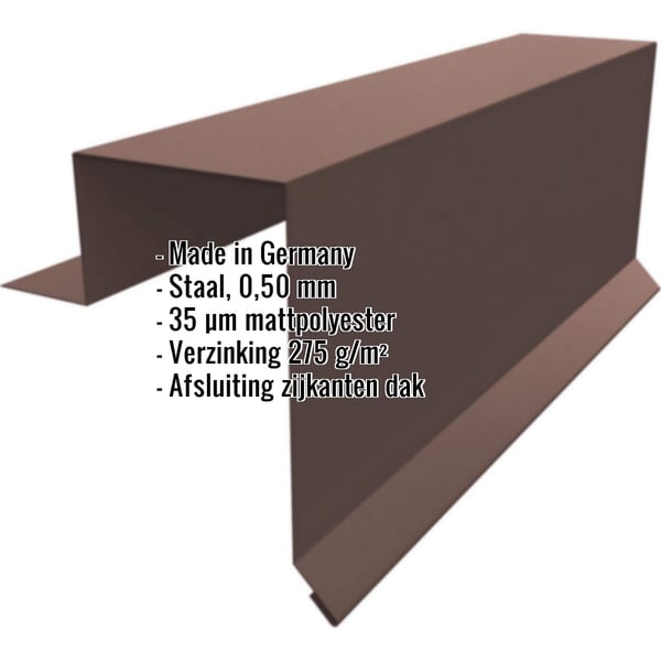 Gevelpan Stehfalzprofiel PD-510-S in Chocoladebruin, 0,50 mm staal, met ingebouwde gegevens