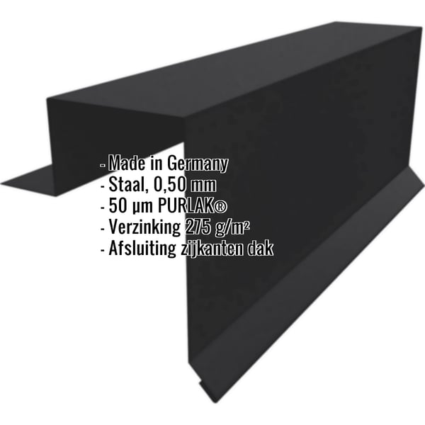Gevelhoek Stehfalzprofiel PD-510-S Gitzwart RAL 9005 met ingebedde productgegevens