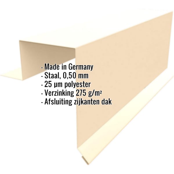 Gevelhoek Stehfalzprofiel PD-510-S licht ivoorkleurig (RAL 1015) met ingebedde specificaties