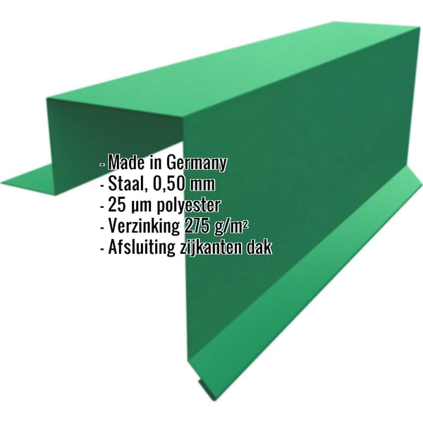 Gevelhoek Stehfalzprofiel PD-510-S mintgroen, 0,50 mm staal, met ingebedde specificaties
