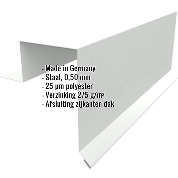 Gevelhoek Stehfalzprofiel PD-510-S Lichtgrijs RAL 7035 met ingebedde productinformatie