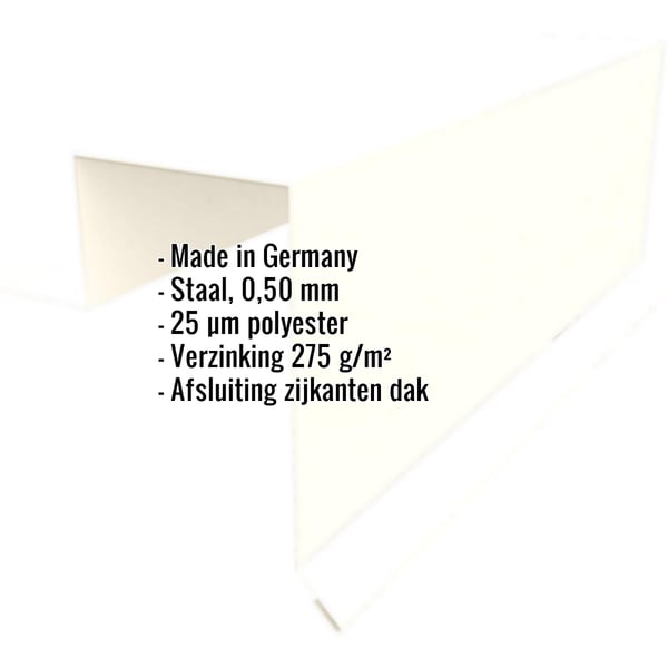 Gevelpan Stehfalzprofiel PD-510-S, zuiverwit, met ingebedde productgegevens zoals materiaal, dikte en coating