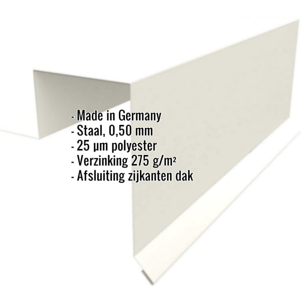 Gevelhoek Stehfalzprofiel PD-510-S Grijswit, 0,50 mm staal, met ingebedde productgegevens