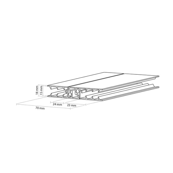 Zeven | Randprofiel | 10 mm | Kunststof | Wit | 2,52 m