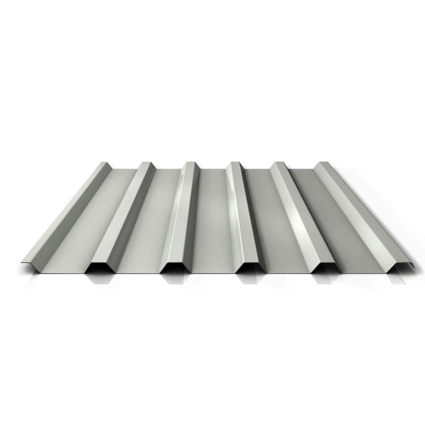 Grijs-witte dakplaten met trapeziumprofiel voor een moderne en onderhoudsvriendelijke dakoplossing