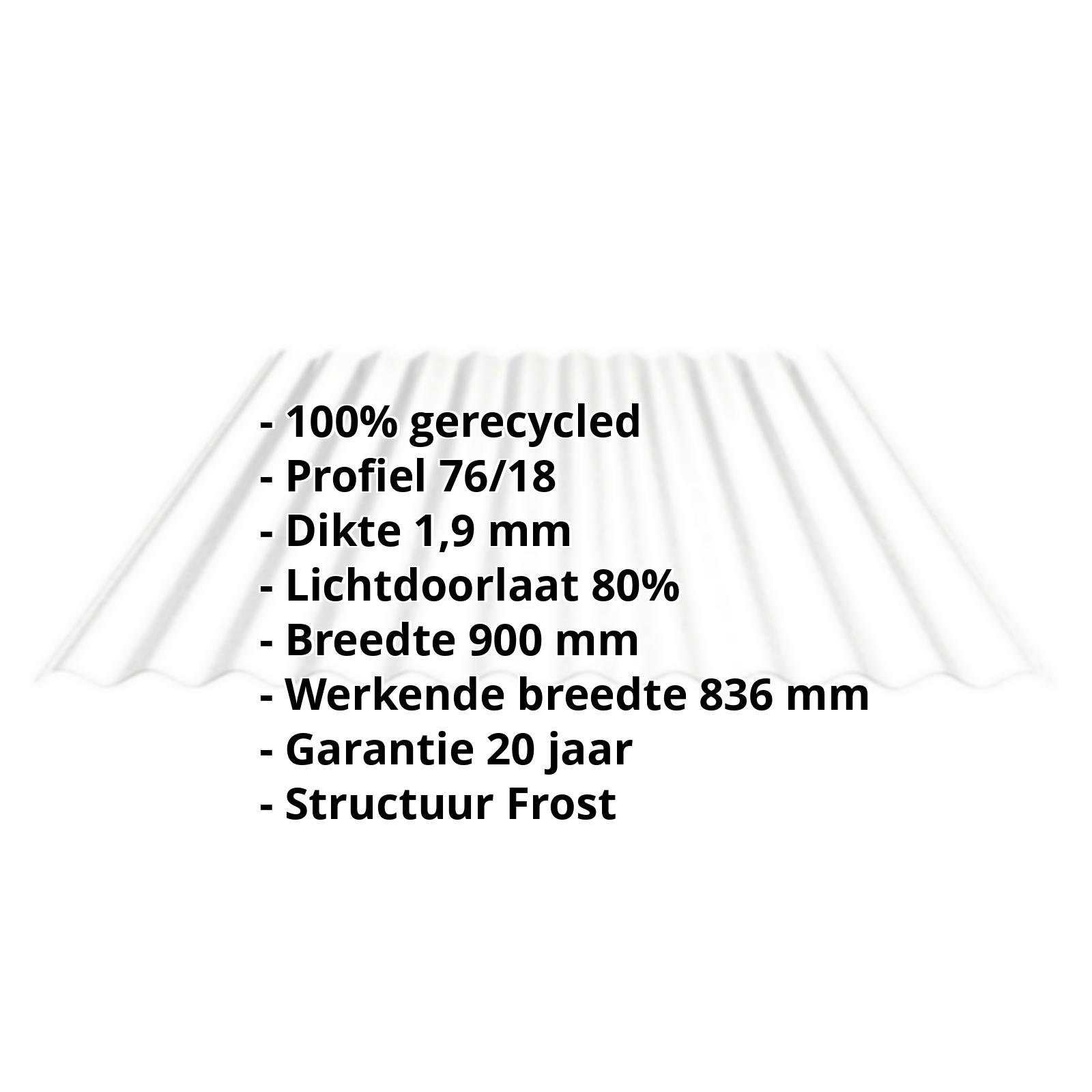 BIO LINE golfplaat | 76/18 | 1,90 mm | Helder |  Frost-Structuur | 500 mm #2