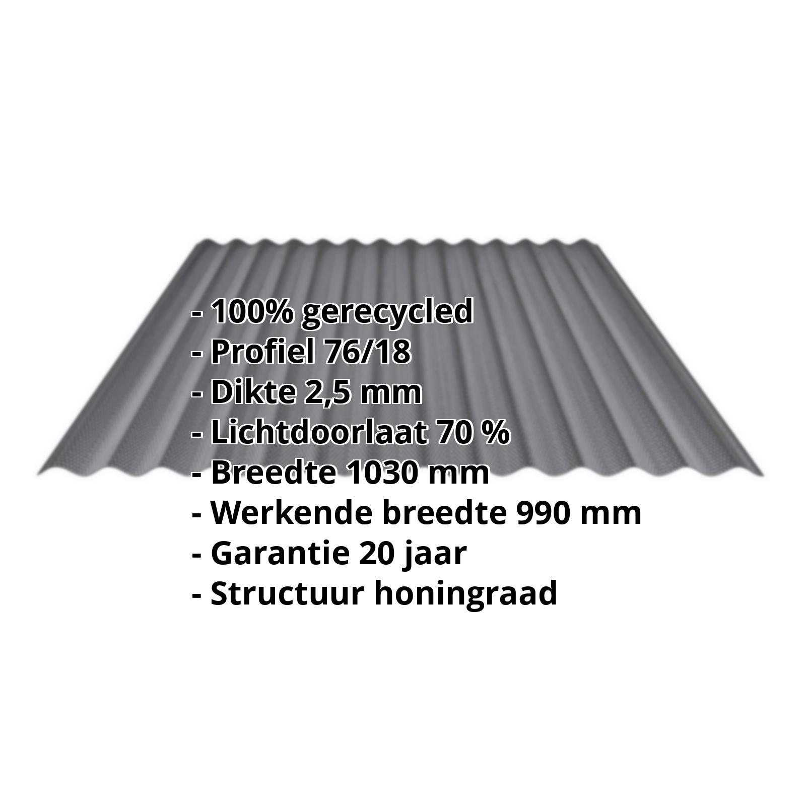 BIO LINE golfplaat | 76/18 | 2,50 mm | Grijs | Honingraatstructuur | 500 mm #2