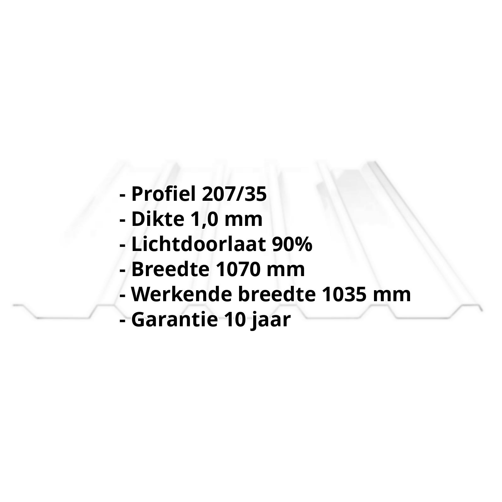 Polycarbonaat damwandplaat | 207/35 | 1,00 mm | Helder | Dubbelzijdige UV-bescherming | 500 mm #2