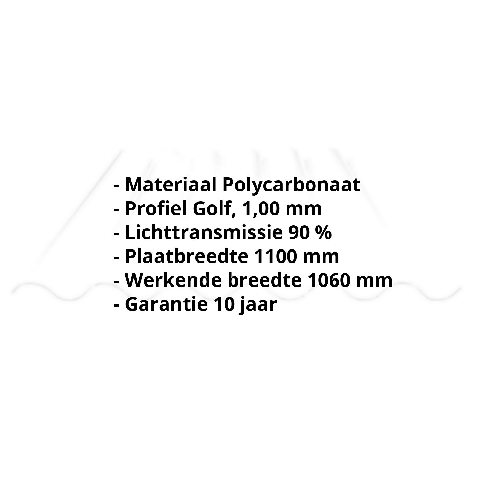 Polycarbonaat golfplaat | 177/51 | 1,00 mm | Helder | 1220 mm #2