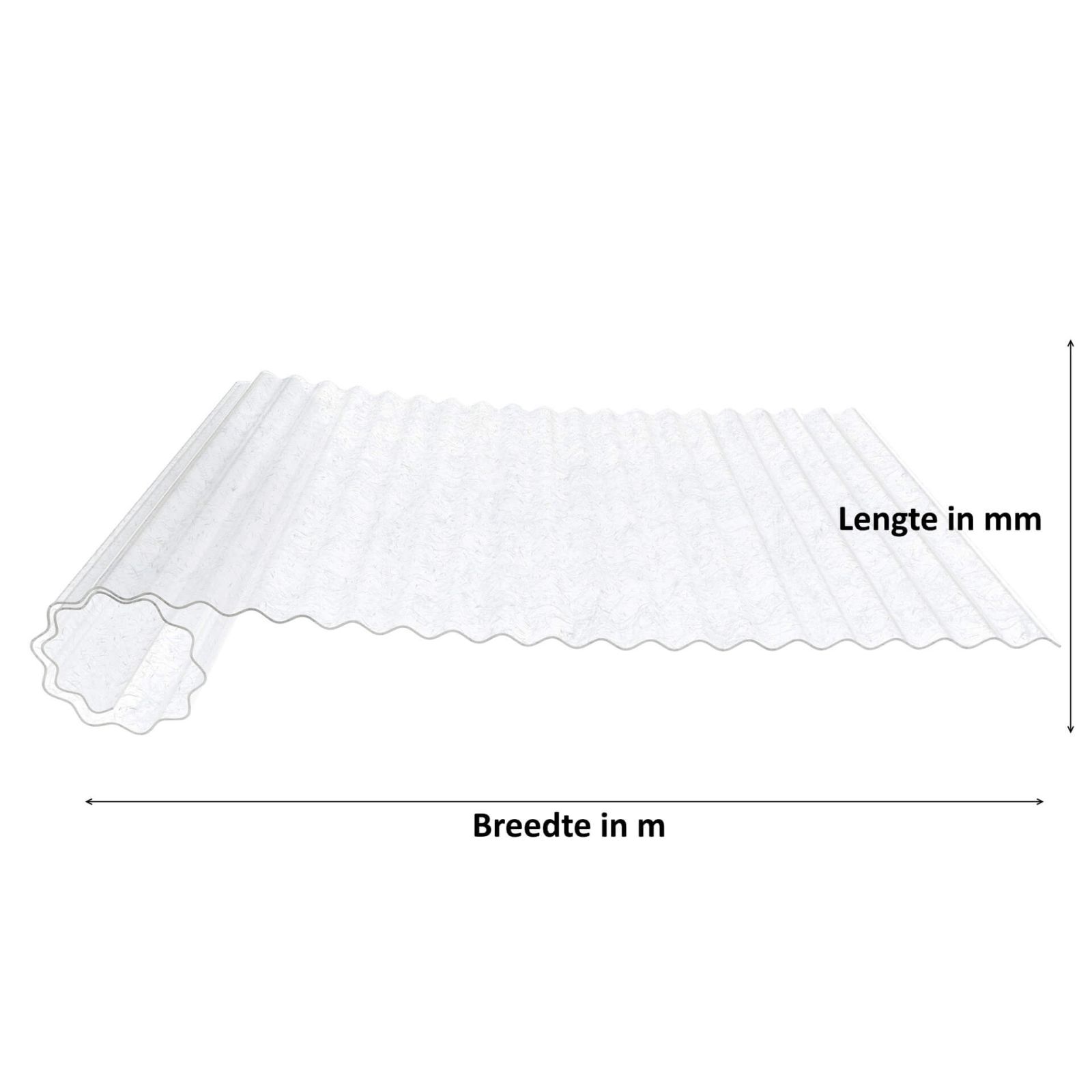Polyester golfplaat op rol | 76/18 | 0,80 mm | Naturel #1