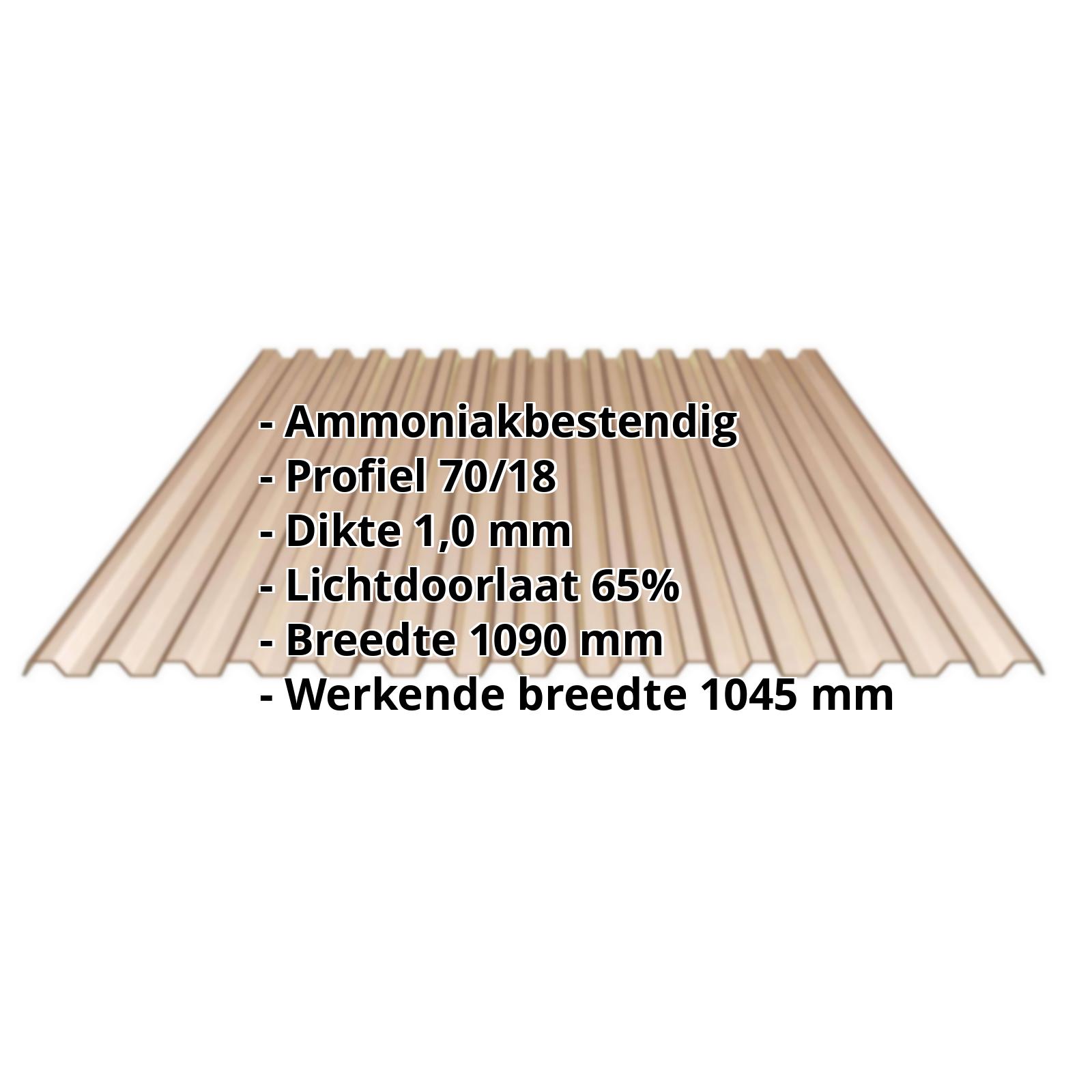 PVC damwandplaat | 70/18 | 1,00 mm | Brons | 500 mm #2