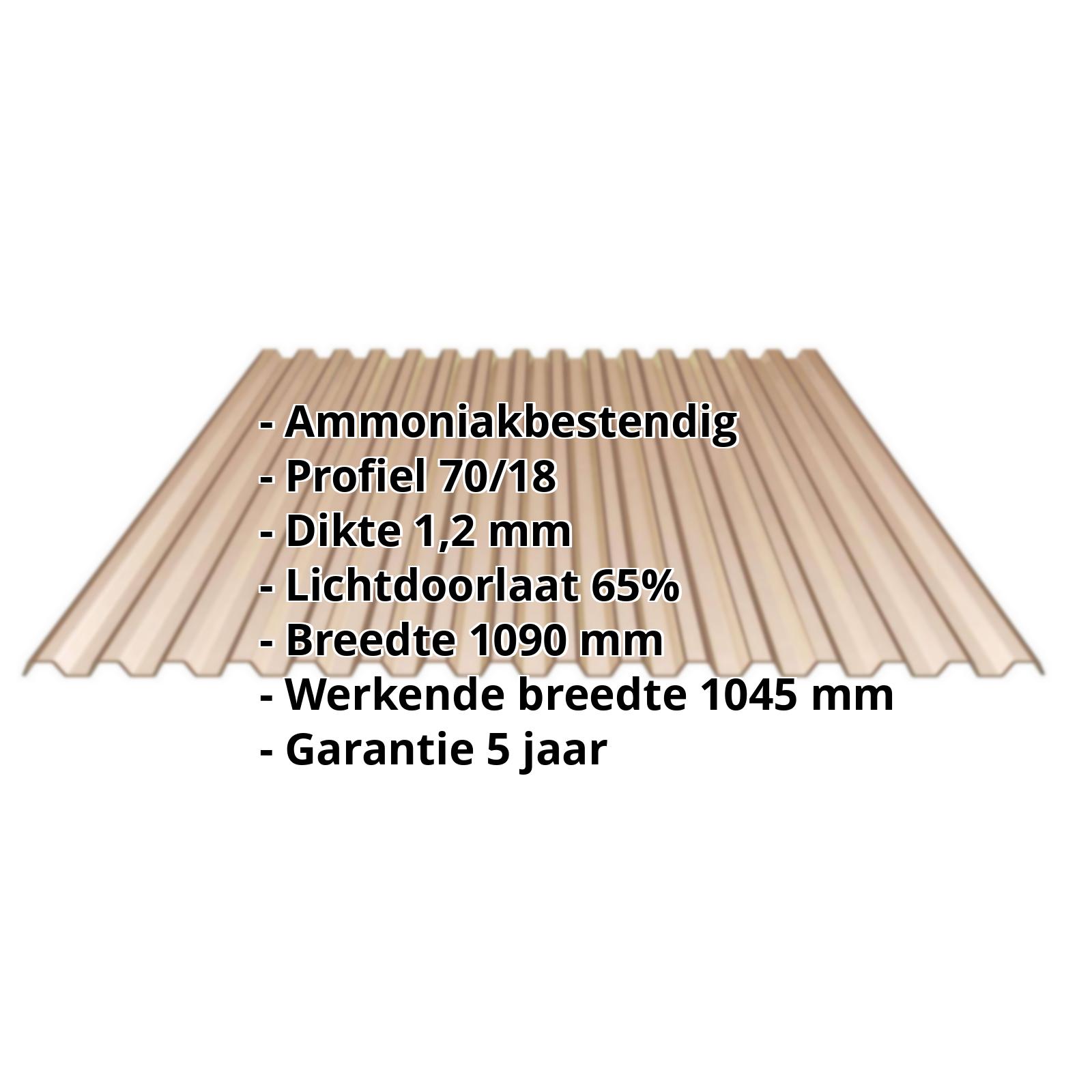 PVC damwandplaat | 70/18 | 1,20 mm | Brons | 500 mm #2